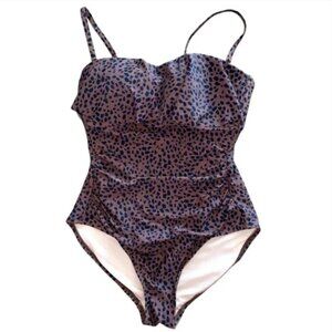 Kona Sol Animal Print One Piece Swimsuit NWT